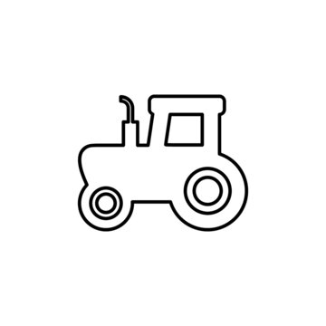 Farm tractor line icon for mobile concept and web design isolated on white background
