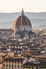 views of santa maria del fiore cathedral in florence, italy