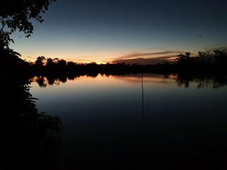 sunset over the lake