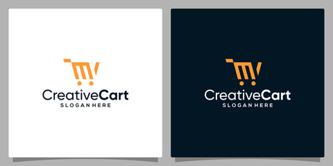 Template design icon logo vector shopping cart abstract with symbol initial letter M. Premium vector © Crelaba_Std
