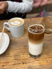 Cafe lattes in the patio, Tokyo station area year 2022 May 26th