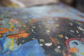 Multicolor painting and different patterns and colors in painting