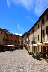 Italy, Emilia Romagna: Foreshortening of Saint Leo in the Rimini district.