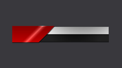 Red-colored shiny metallic lower third for news channels, presentation banner,