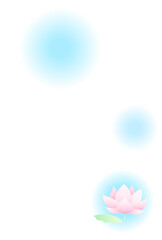 蓮の花の暑中見舞いはがきテンプレート（文字なし）