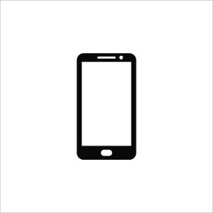 phone vector icon with blank white screen on white background.