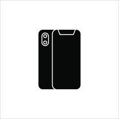 phone vector icon with blank white screen on white background.
