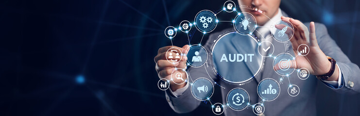 Business, Technology, Internet and network concept. Audit business and finance concept.