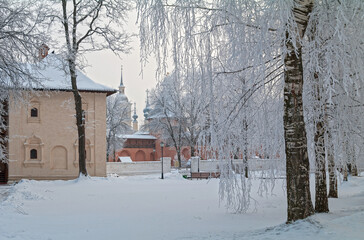 Winter in the Orthodox monastery.