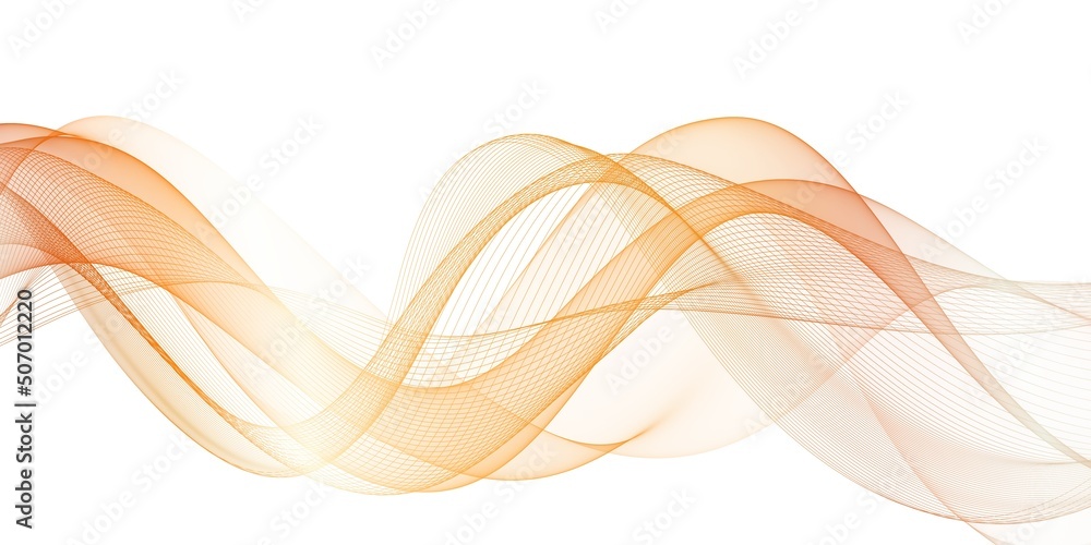 Wall mural Abstract smooth stylish yellow and orange wave banner background