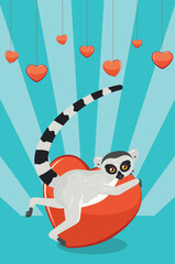 Lemur with heart