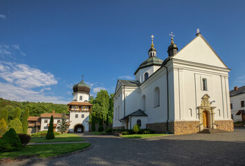 Fototapeta na wymiar Ukrainian Greek Catholic Church of the Krekhiv Monastery in the city of Zhovkva
