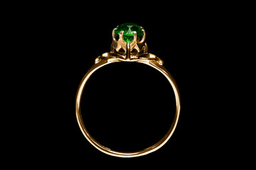 Engagement ring on black