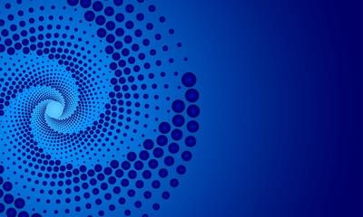 Fototapeta premium A bright blue background with a promising circular vortex gradient. Template for a postcard, banner
