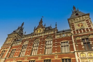 Fototapeta na wymiar Amsterdam, Netherlands, May 2022. The facade of the Rijksmuseum in Amsterdam.