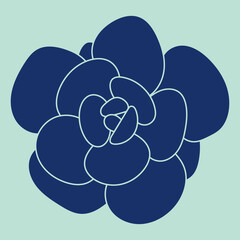 Succulent pattern. Vector silhouette logo. Element for design.