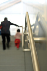 people walking on stairs