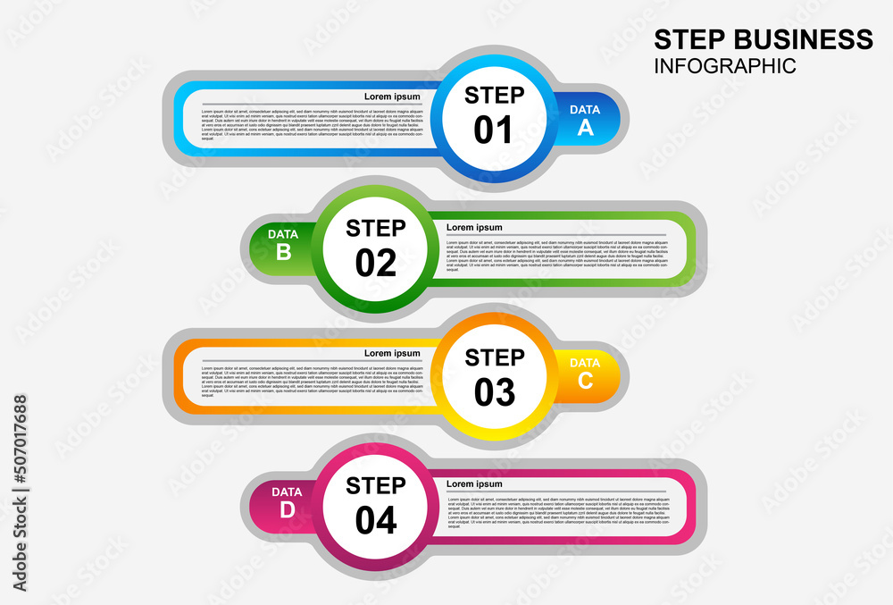 Poster infographic element design with 4 stages for presentation and business.