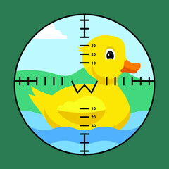 duck on sight or binocular view, birdwatching, sitting duck, 
