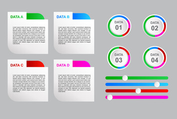 infographic element design with 4 stages for presentation and business.