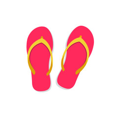 Beach Flip Flop Flat Design Vector Illustration