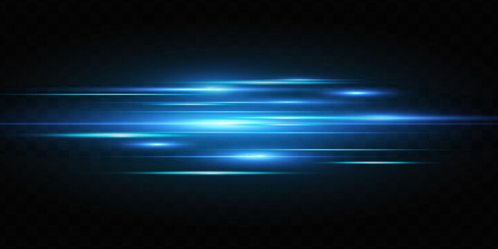 Vector illustration of a blue color. Light effect. Abstract laser beams of light. Chaotic neon rays of light 