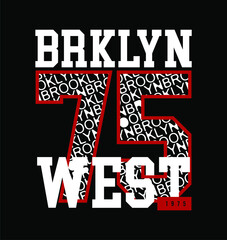 BROOKLYN design typography, vector design text illustration, sign, t shirt graphics, print.