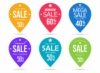 Modern super sale stickers and tags colorful collection 