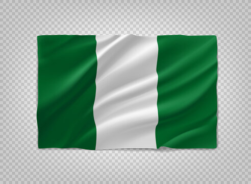 Flag of Cote Nigeria. 3d vector object isolated on transparent background