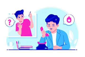 Angry Customer service illustration background