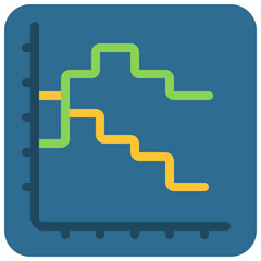 Stepped Line Chart Icon