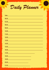 daily plan design with halloween sunflower with pumpkin head theme