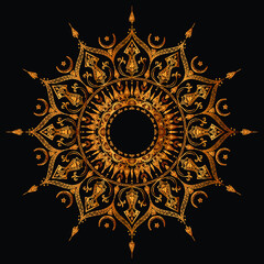 Luxury royal golden mandala background with borders for invitation and wedding card