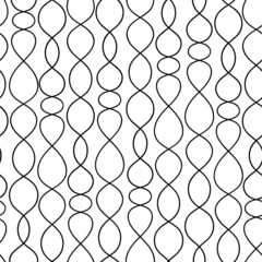 Naklejka premium Endless pattern of hand drawn thin chains