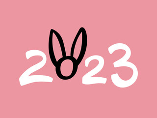 Concept for Chinese New Year 2023, year of the rabbit, bunny. Chinese new year background, banner, greeting card