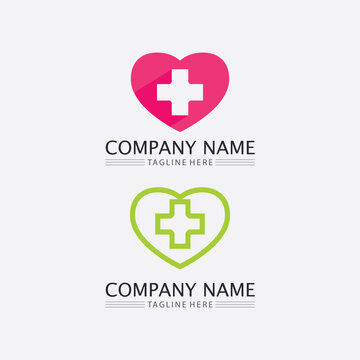 Hospital logo and health care icon symbols template icons app