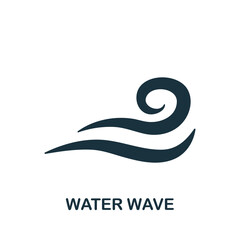 Water Wave icon. Monochrome simple Summer icon for templates, web design and infographics