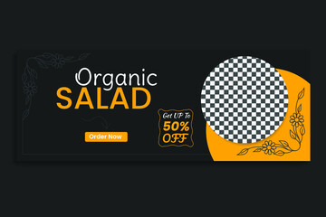 social media template restaurant web banner food menu cover design