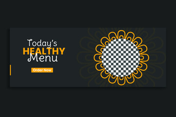 social media template restaurant web banner food menu cover design