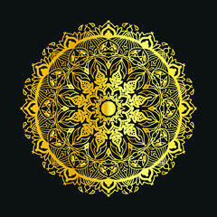 The luxury ornamental mandala design is in gold color vector illustration