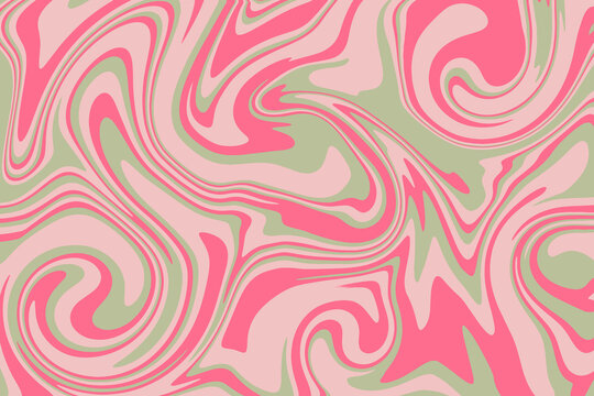Hand drawn colorful retro style groovy psychedelic background