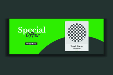 social media template restaurant web banner food menu cover design