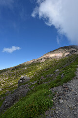 Fototapeta na wymiar Climbing mountain ridge