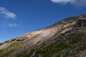 Climbing mountain ridge