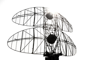 Silhouette of military soviet radar