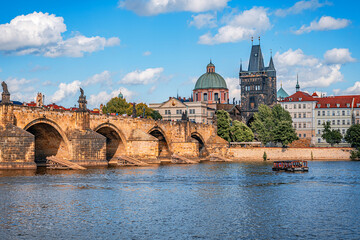 river, bridge, city, architecture, prague, europe, travel, castle, town, cityscape, building, landmark, old, panorama, tourism, view, sky, ancient, winter, blue, sunrise, sunset, urban, czech, charles