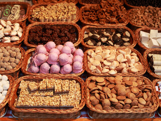 Assorted delight sweets in tidy