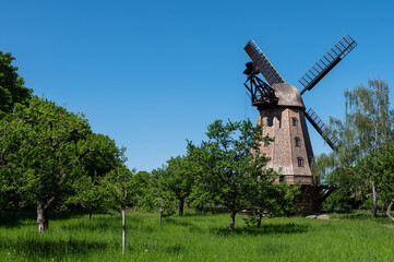 Naklejka na ściany i meble beautifully restored windmill in Berlin