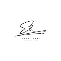 Initial Letter EL Logo - Handwritten Signature Logo