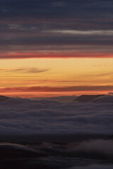 Incredible cloud inversion landscape view of the Rhinogydd in Snowdonia UK